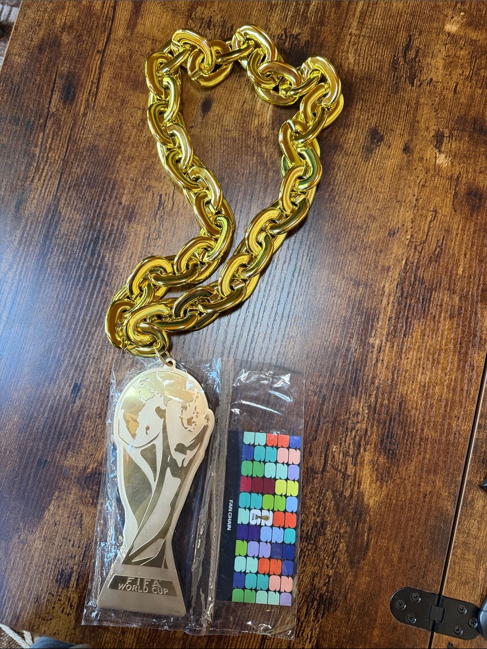2026 FIFA World Cup Soccer Fan Chain Necklace with Trophy Pendant